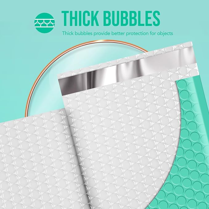 Fuxury Bubble Mailers 8.5x12 Inch Teal Padded Envelopes 40 Pack Large Bubble - Image 3