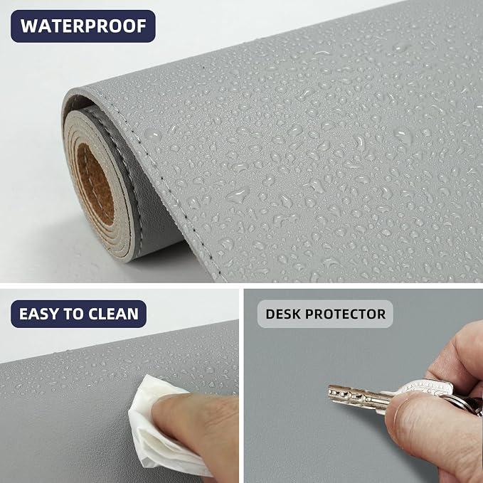 AFIING Cork Desk Mat 47" x 23.6", Dual-Sided Natural Cork & PU Leather Desk Pad - Image 4