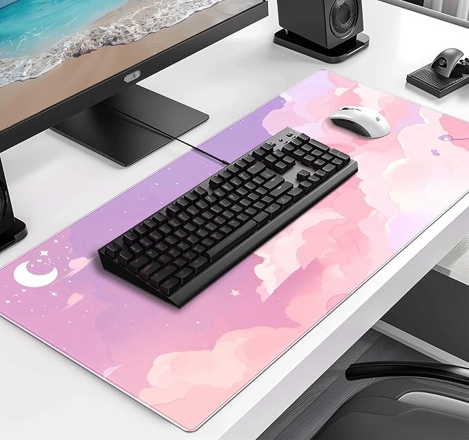 Beautiful Pink Cloud Mouse Pad, Suitable - Image 3