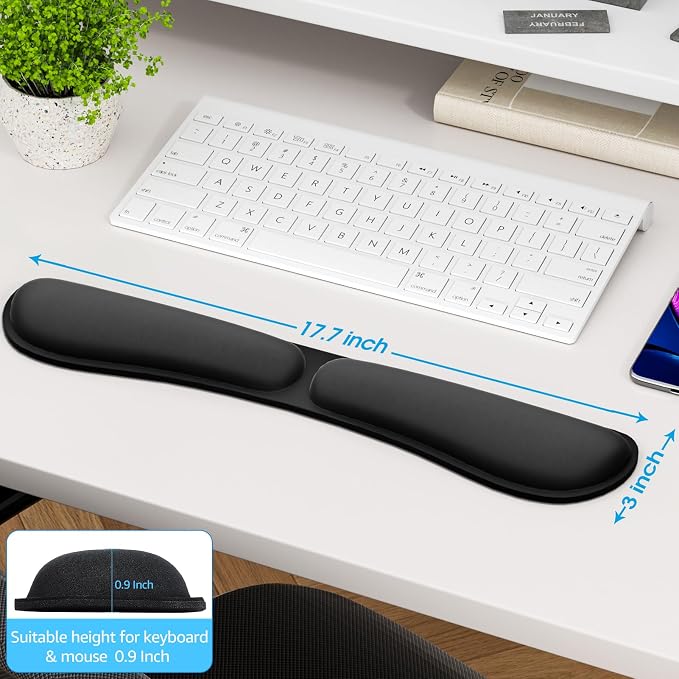 KTRIO Ergonomic Keyboard Wrist Rest, Memory Foam Wrist Support, Non-Slip Base - Image 4