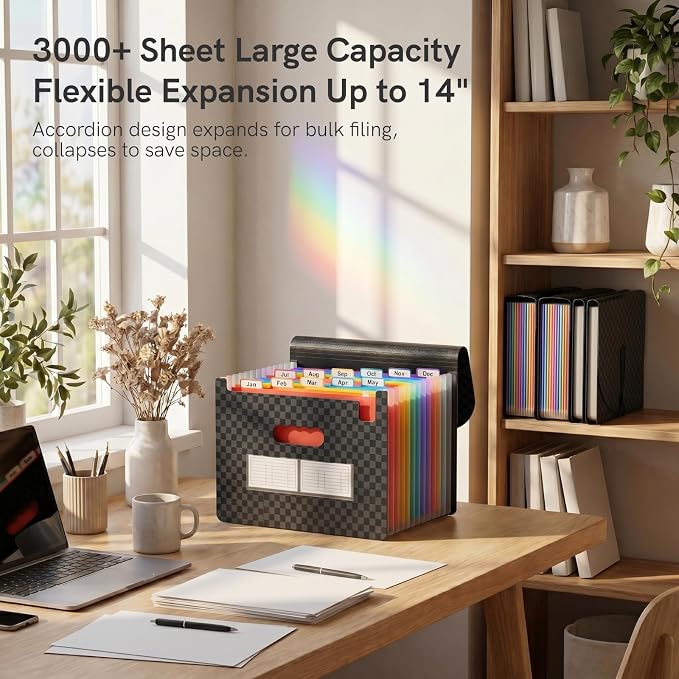 ABC life 12-Pocket Accordion File Organizer, Expandable File Folder - Image 4