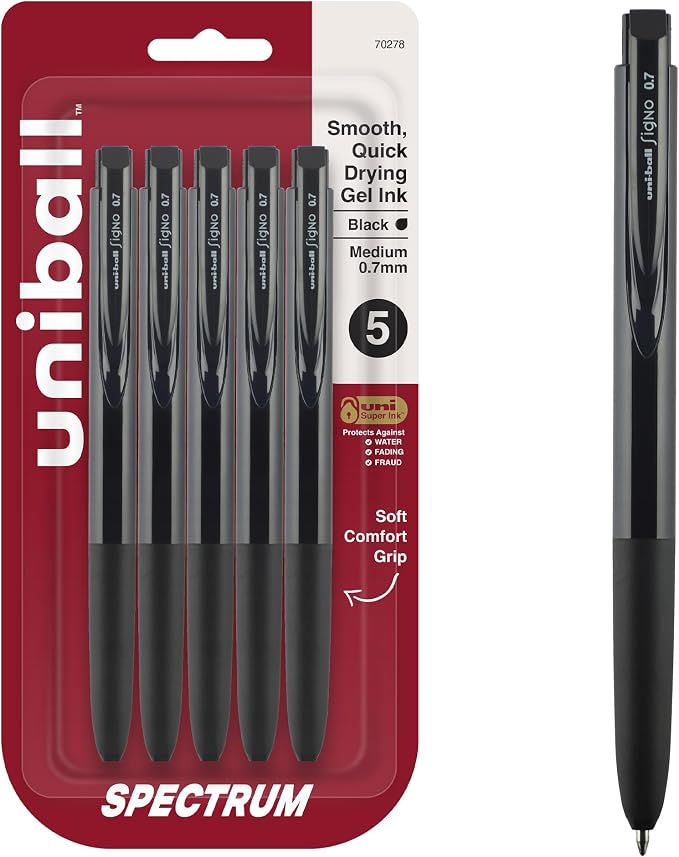 uniball Spectrum Retractable Gel Pens, Medium Point, 5 Pack by uni-ball