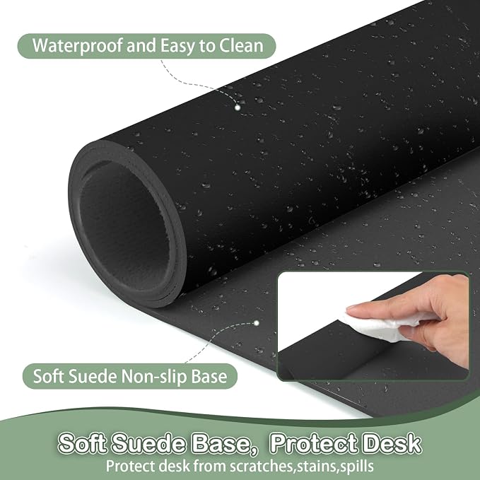 Boutilon Leather Desk Pad Protector, Laptop Desk Pad, Office Mouse Mat - Image 4