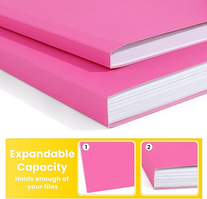 SUNEE File Folders, 100 Pack Manilla Folders 8.5 x 11, Colored File Folders - Image 5