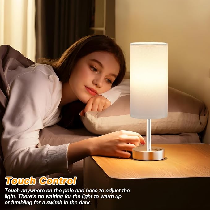 Dicoool White Touch Bedside Lamp - Image 3