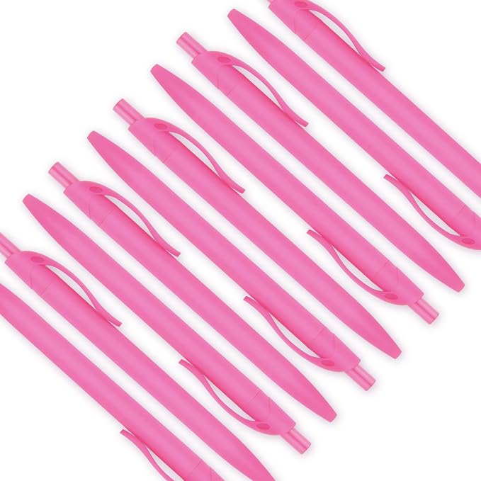 Deegtran Pens Bulk, 100 Pack No Bleed Pink Barrel Click Pens, Medium Point - Image 4