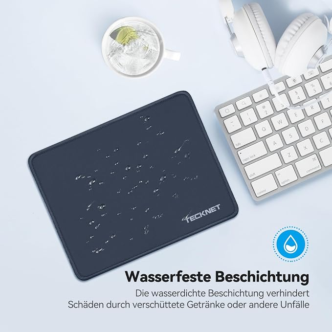 TECKNET Mouse Pad with Anti-fray Stitchin, Waterproof Surface & Non-Slip Rubber - Image 3