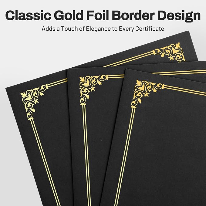 SUNEE Certificate Holders, 100 Packs Black Diploma Holders, Certificate Covers - Image 2