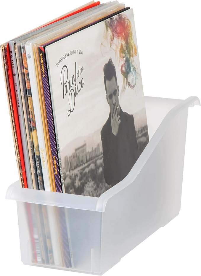 IRIS USA Plastic Book Bin Magazine Holder, Vertical Standing Connecting - Image 8