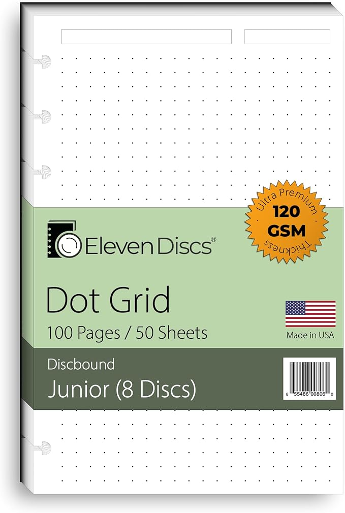 Eleven Discs Discbound Paper, Junior Size Dot Grid Sheets by ElevenDiscs
