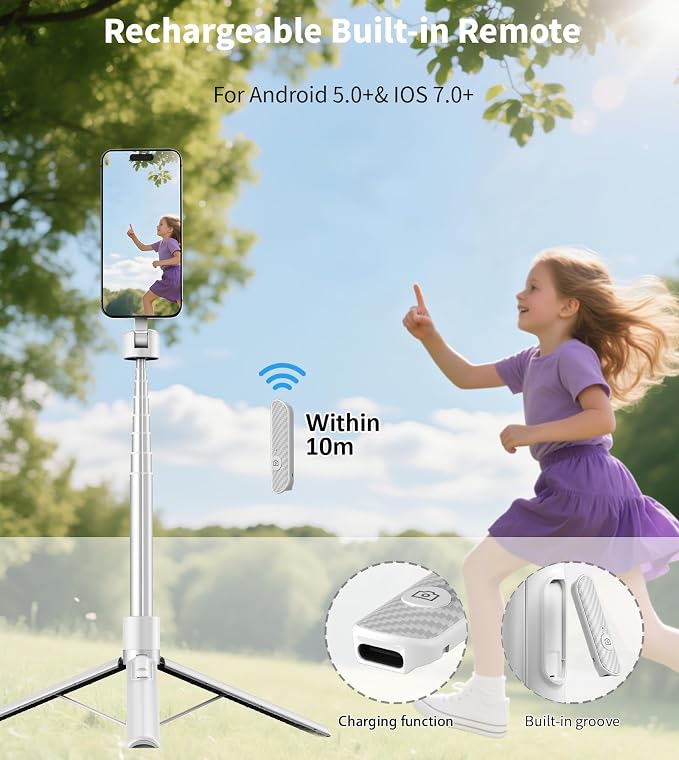 TONEOF 68" Magnetic Selfie Stick Tripod - Image 6