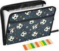 Expanding File Folder Soccer Black Accordion File Organizer 13 Pockets Document by ALAZA