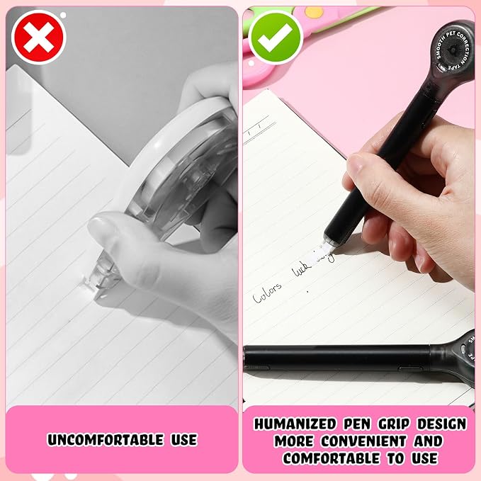 Gersoniel 10 Pack Correction Tape Pen Correctional Ink Tape Push Pull Protective - Image 6