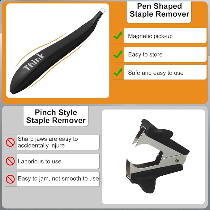 THINKLEARN Magnetic Staple Remover 5 Pack, Pen-Shaped Staple Puller | Magnetic - Image 4