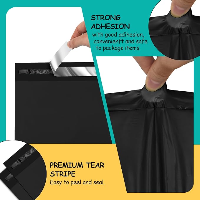 Poly Mailers - 10x13 inch 100 Pcs Black Shipping Bags - Image 3