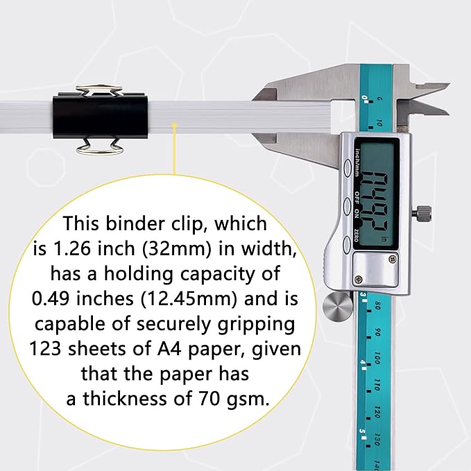 Ykimok 40Pcs Medium Binder Clips, 1.25 inch, Paper Clamps Medium Size - Image 3