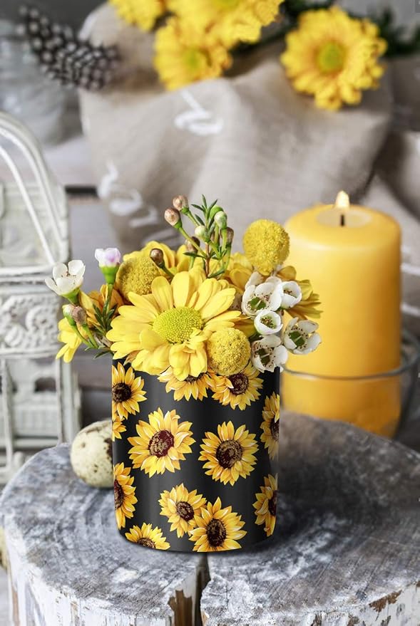 Pen Holder, Cute Pencil Holder for Desk, Makeup Brush Holder Floral Pattern - Image 5