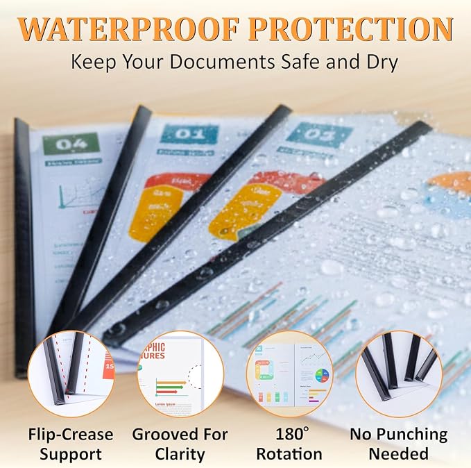 40 Pack Report Covers with Sliding Bar - Image 7