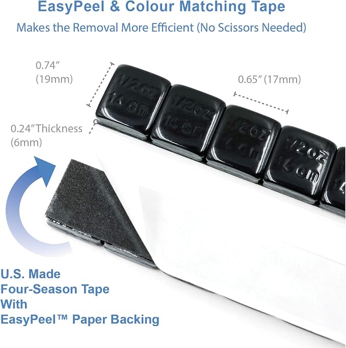 CKAuto 4 Boxes, Adhesive Stick on Wheel Weights, US Quality - Image 3