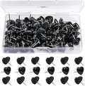 100pcs Push Pins, Plastic Pushpins Black Push Pins Heart Shaped Cute Thumb by Vin+Beauty