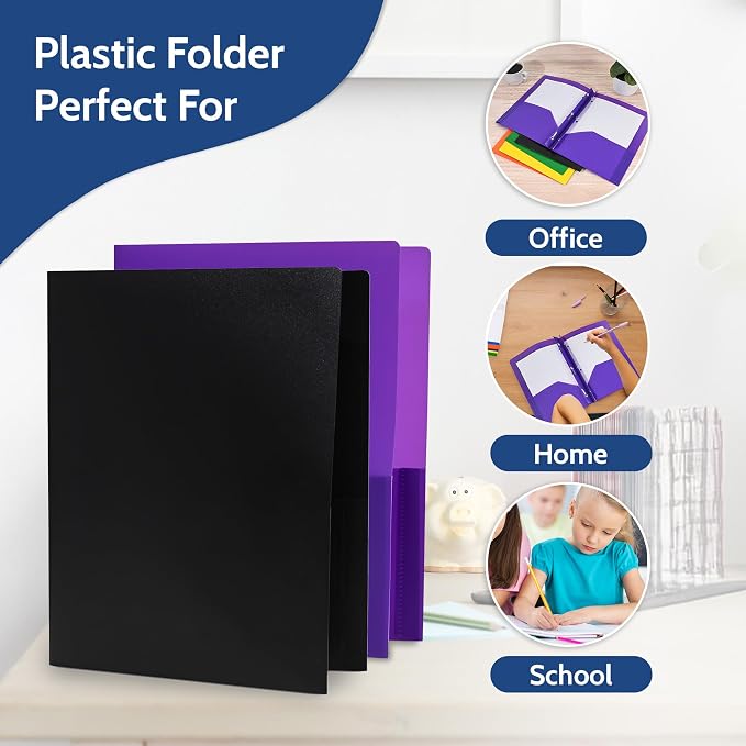 24 Pack Red Plastic Folders - Image 4
