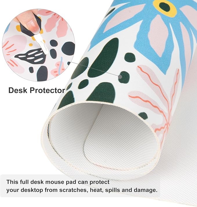 QiyI Floral Large Mouse Pad, Cute Desk Mat - Image 5