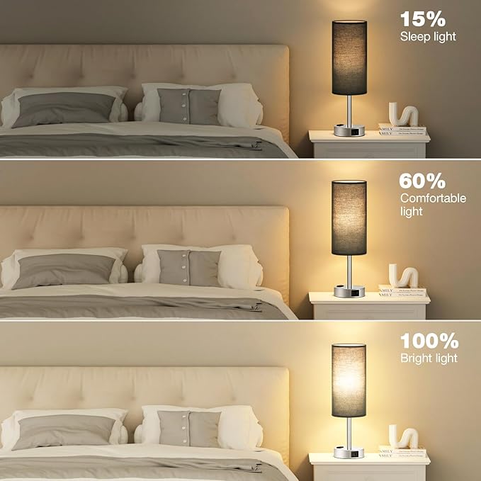 Black Bedroom Table Lamp for Bedside - Image 5