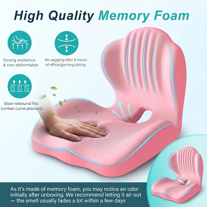Ergonomic Office Chair Seat Cushion, L-Shaped Memory Foam Coccyx Cushion - Image 5
