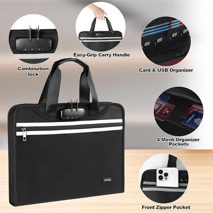 Accordion File Organizer with Lock, Fireproof Expanding File Folders with 13 - Image 5