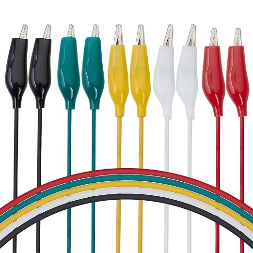 WGGE WG-026 10 Pieces and 5 Colors Test Lead Set & Alligator Clips, 20.5 inches - Image 4