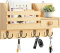 Key Holder Wall Mount, Wooden Adhesive Mail and Key Organizer by HOMEBROS