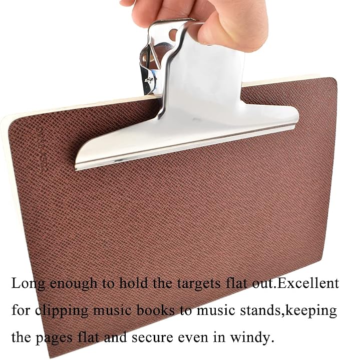 HAHIYO 5.7inch Silver Bulldog Clips Metal File Hinge Binder Clamps Save Space - Image 5