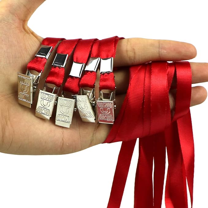Ollain Lanyards for Id Badges Nylon Neck Flat Cruise Lanyard Bulldog Clips - Image 5