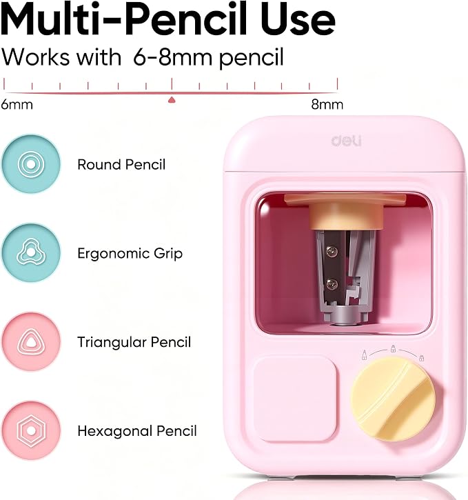 deli Electric Sharpener, Battery Powered, 3 Sizes - Image 2