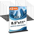 EHWINE 12 Pack Acrylic Sign Holder 8.5 x 11, Double-Sided Stand up Table Top by EHWINE