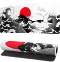 Japanese Red and Black Wave Gaming Mouse Pad Extended Large Mouse Mat Desk Pad by Siski