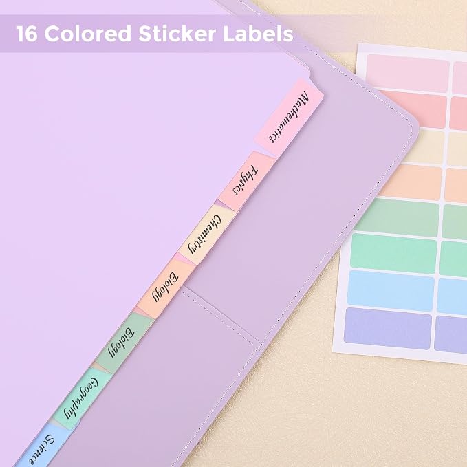 SKYDUE 8-Tab Binder Dividers for 3 Ring Binder, Letter Size, Durable Plastic - Image 6