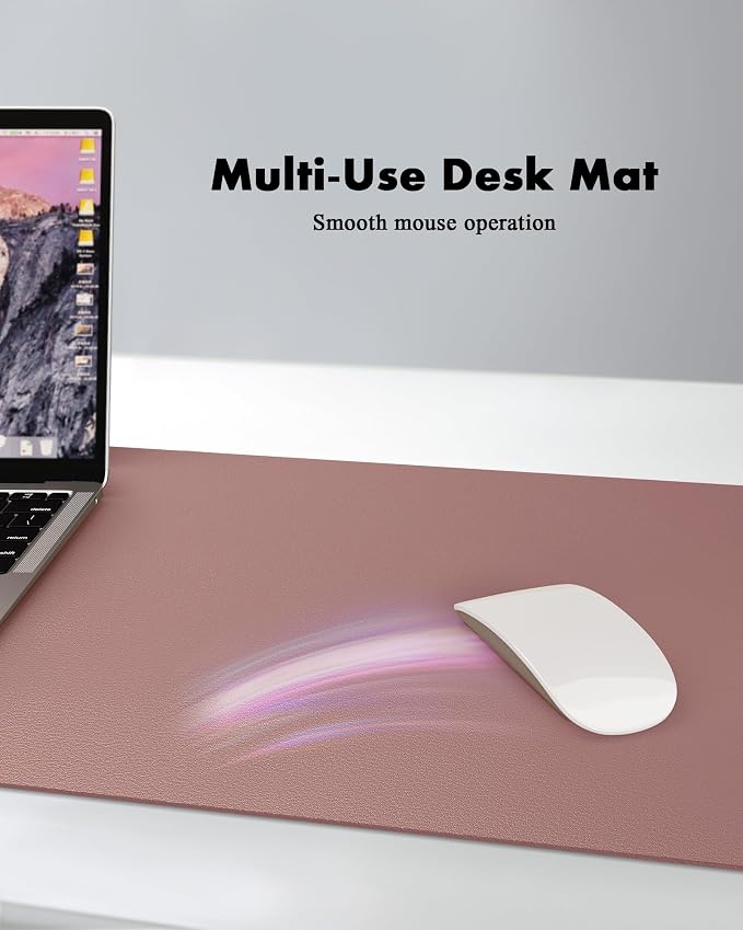 YSAGi Double-Sided Desk Pad, 35.4"x17" Leather Desk Mat, Eco Cork Desk Pad - Image 5