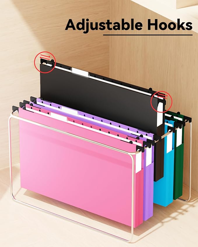 Ansook Plastic Legal Size Hanging File Folders, 12 Pack Extra Capacity File - Image 5