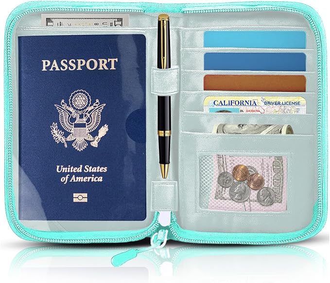 Passport Holder for Travel Essentials, RFID Blocking Protector Passport Wallets by Unknown