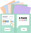 HABGP Paper Folders with Pockets, 5 Color Heavy Duty Two Pocket Folder with by HABGP