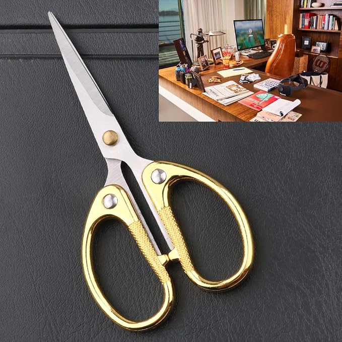 5" All Stainless Steel Office Scissors, Ultra Sharp Blade Shears, Sturdy Sharp - Image 6