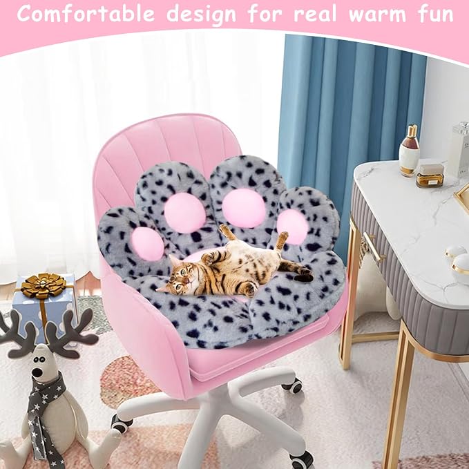 DOBUONO Cat Paw Cushion Kawaii Office Chair Cushion Comfy Plush Gaming Chair - Image 6
