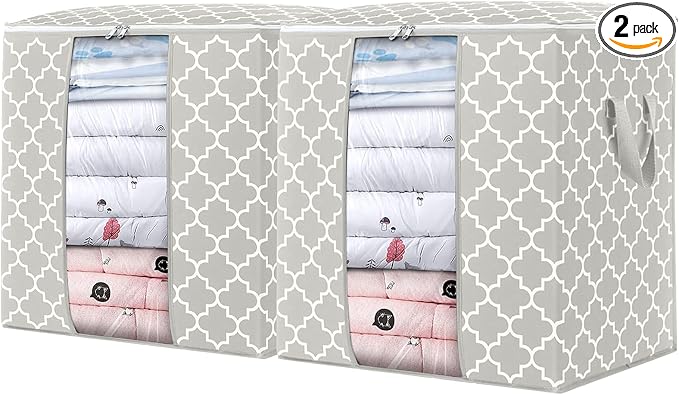 WISELIFE Storage Bags 2 Pack/100L Large Blanket Clothes Organization and by WiseLife