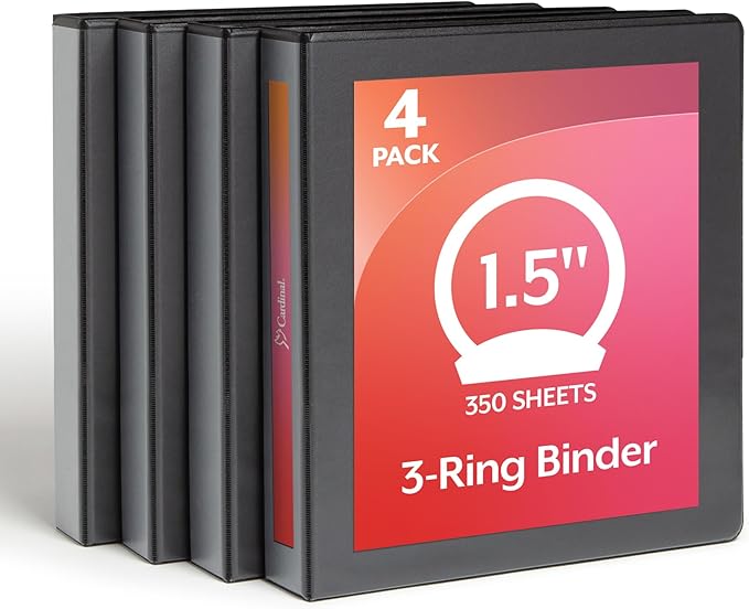 Cardinal Economy 3 Ring Binder, 1.5 Inch, Presentation View, Holds 350 Sheets by TOPSProducts