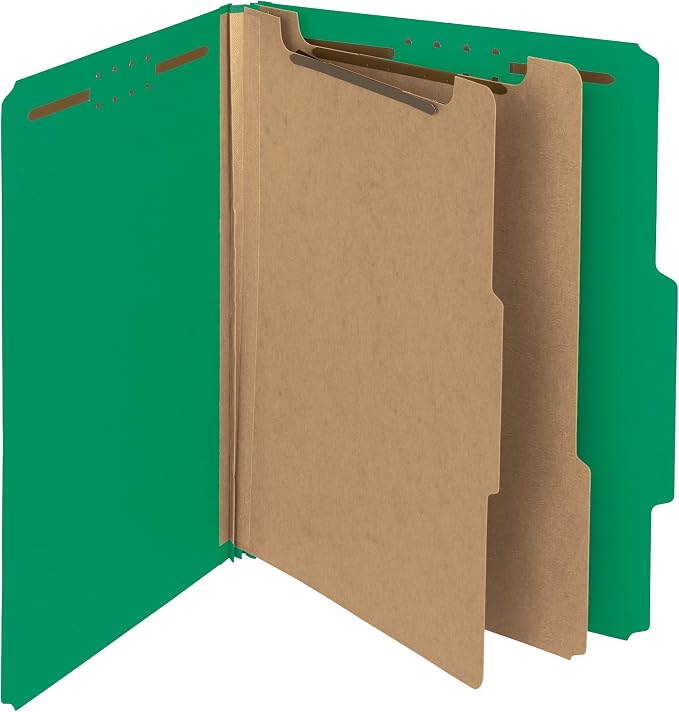 Smead 100% Recycled Pressboard Classification File Folder, 2 Dividers, Letter by SMEAD