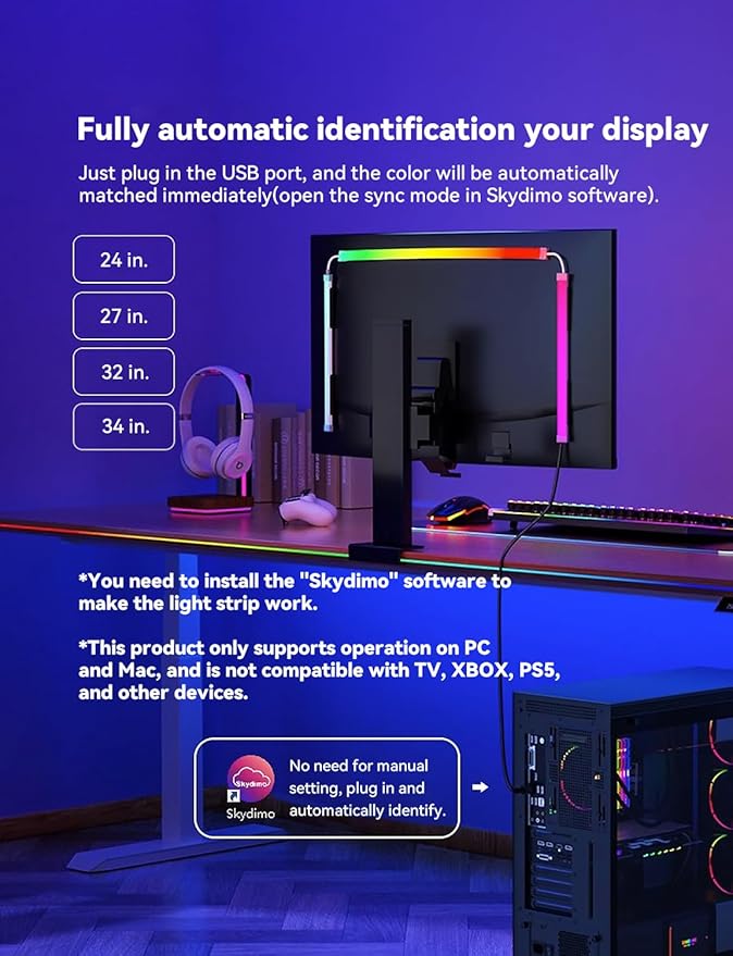 Monitor LED Backlights for PC/Mac, LED Strip Lights that Sync - Image 7