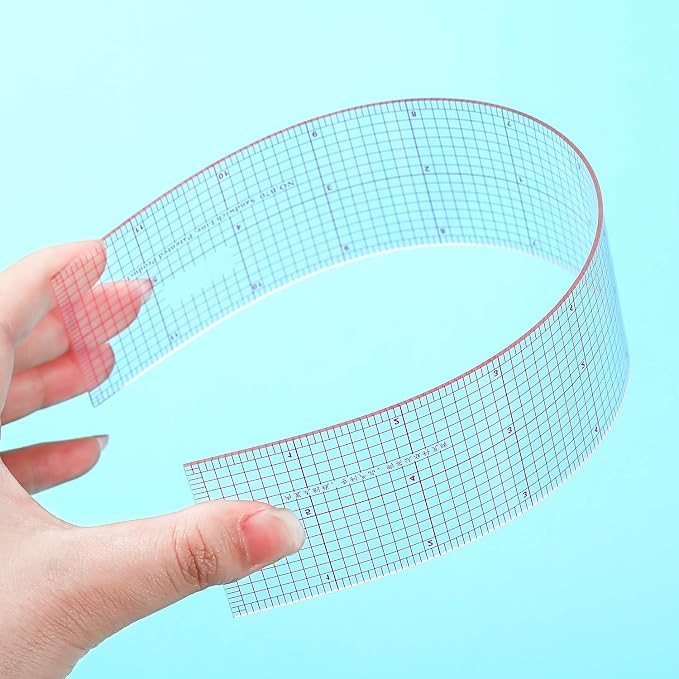 6 Pieces Clear Rulers Sewing Transparent, French Inch, Metric and L-Square - Image 6