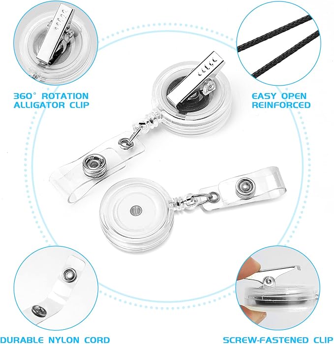 50 Pack Badge Reels Retractable - Image 2