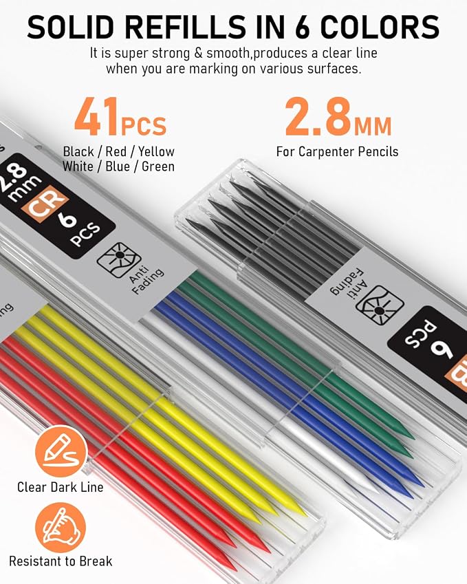 Nicpro 5 Pack Carpenter Pencils - Image 6